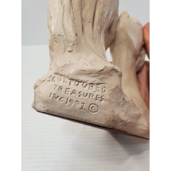 Vintage Sculptured Treasures 1982 Statue Man & Woman Beautiful Carved Cast - Picture 7 of 10